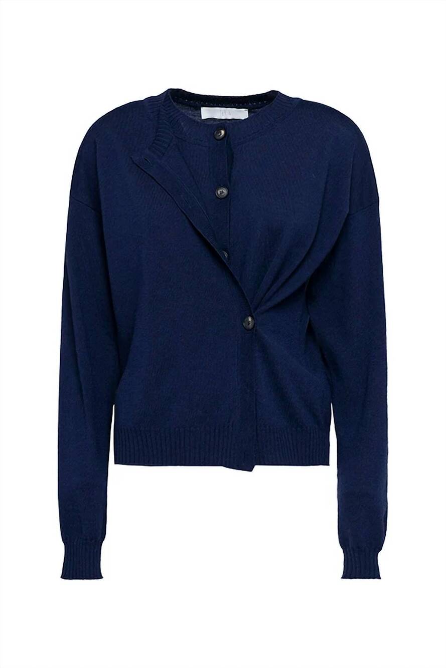 NEW TELA women's dinette cardigan in midnight blue